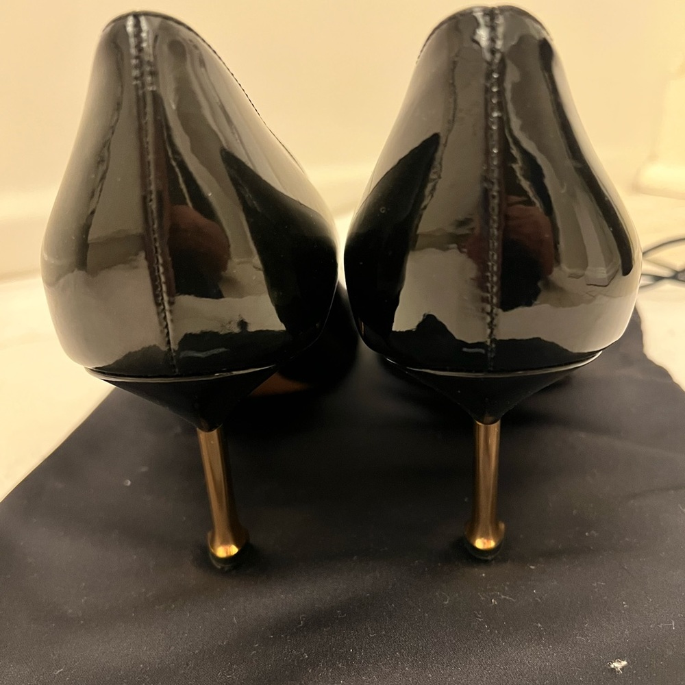 Prada Black Patent Pointed-Toe Pumps - Picture 3 of 7